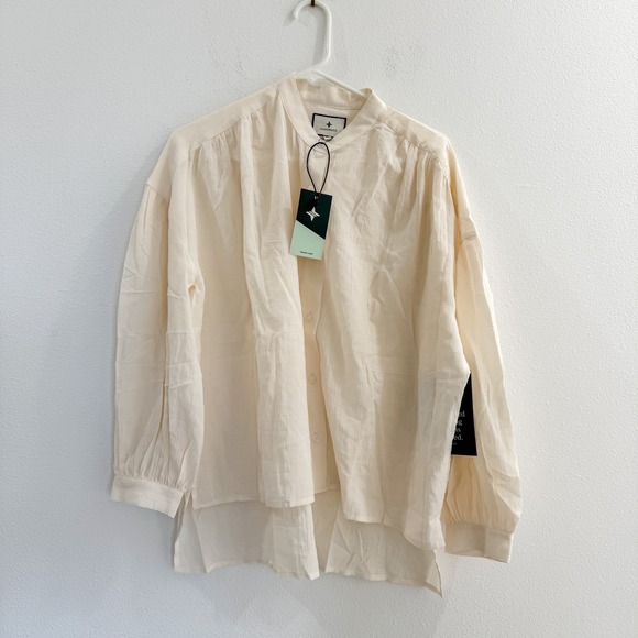 NWT Tuckernuck Boho Preppy Renaissance Pirate Blouse Top Long Sleeve S - Picture 3 of 7